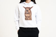 Load image into Gallery viewer, Happy Alpaca Fleece Crop Hoodie
