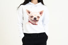 Load image into Gallery viewer, Smiley Chihuaua Crop Hoodie