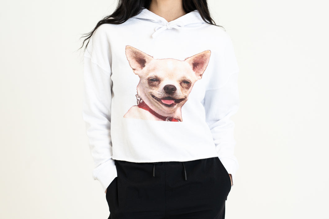 Smiley Chihuaua Crop Hoodie