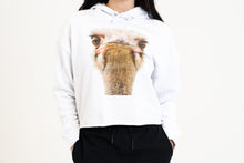 Load image into Gallery viewer, Ornery Ostrich Fleece Crop Hoodie
